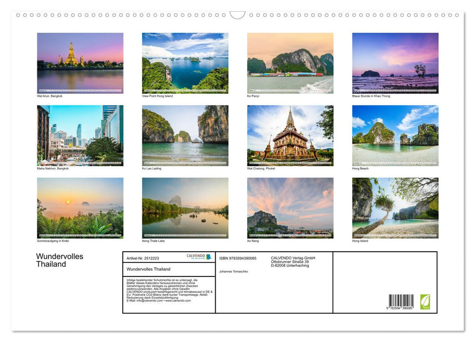 Wundervolles Thailand (CALVENDO Wandkalender 2027)