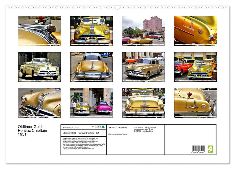 Oldtimer Gold - Pontiac Chieftain 1951 (CALVENDO Wandkalender 2027)