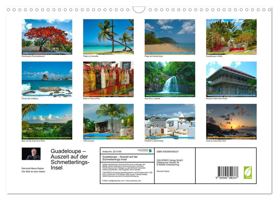 Guadeloupe – Auszeit auf der Schmetterlings-Insel (CALVENDO Wandkalender 2027)