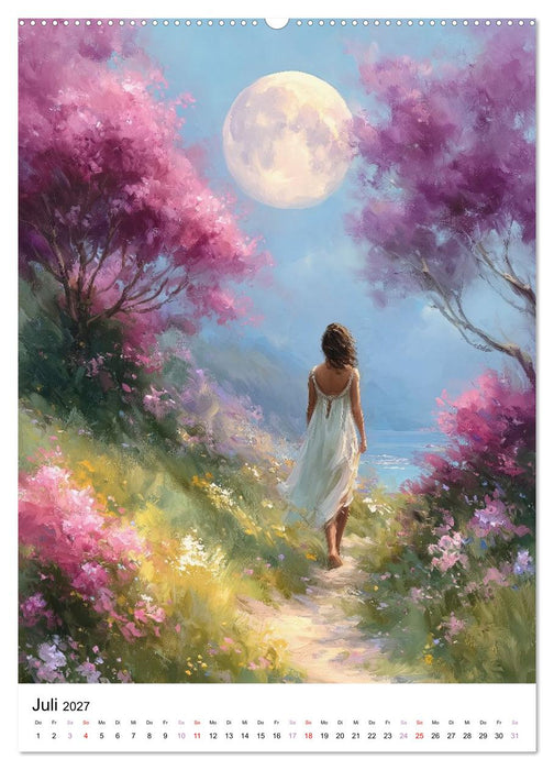 Zwischen Blüten und Träumen - 12 kunstvolle Frauenportraits (CALVENDO Premium Wandkalender 2027)