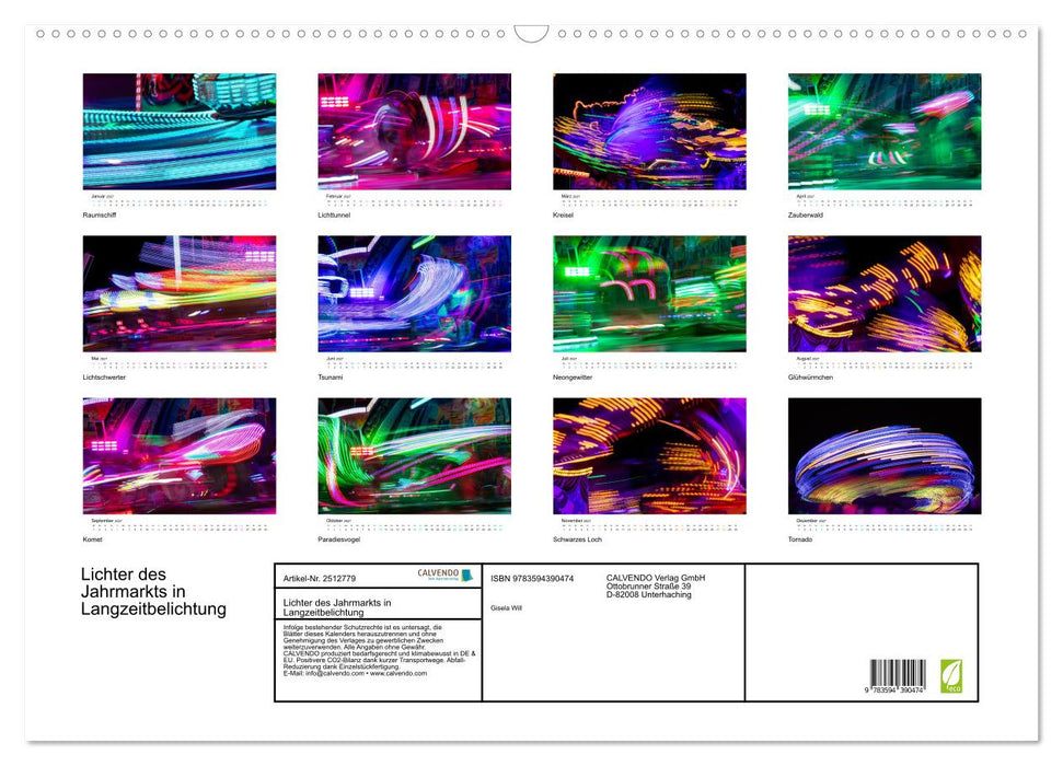 Lichter des Jahrmarkts in Langzeitbelichtung (CALVENDO Wandkalender 2027)