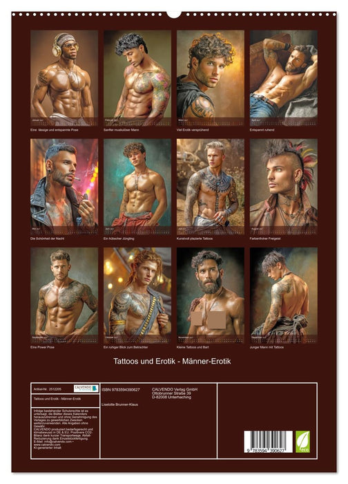 Tattoos und Erotik - Männer-Erotik (CALVENDO Premium Wandkalender 2027)