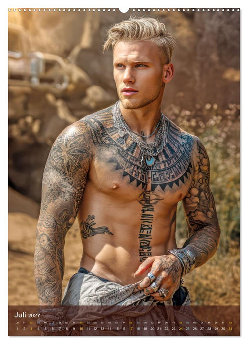 Tattoos und Erotik - Männer-Erotik (CALVENDO Premium Wandkalender 2027)