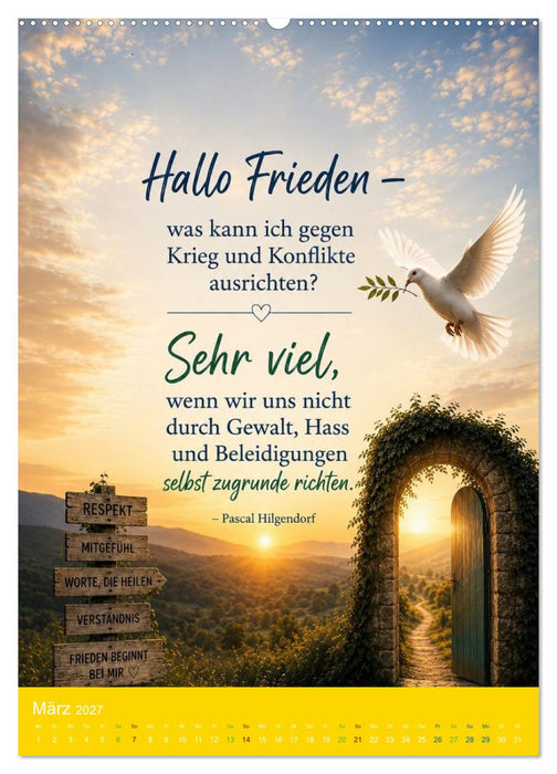 Mit Frieden durch das Jahr (CALVENDO Premium Wandkalender 2027)