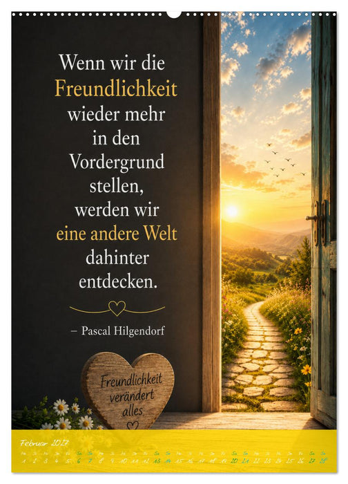 Soll dich Freundlichkeit durch das Jahr begleiten (CALVENDO Premium Wandkalender 2027)