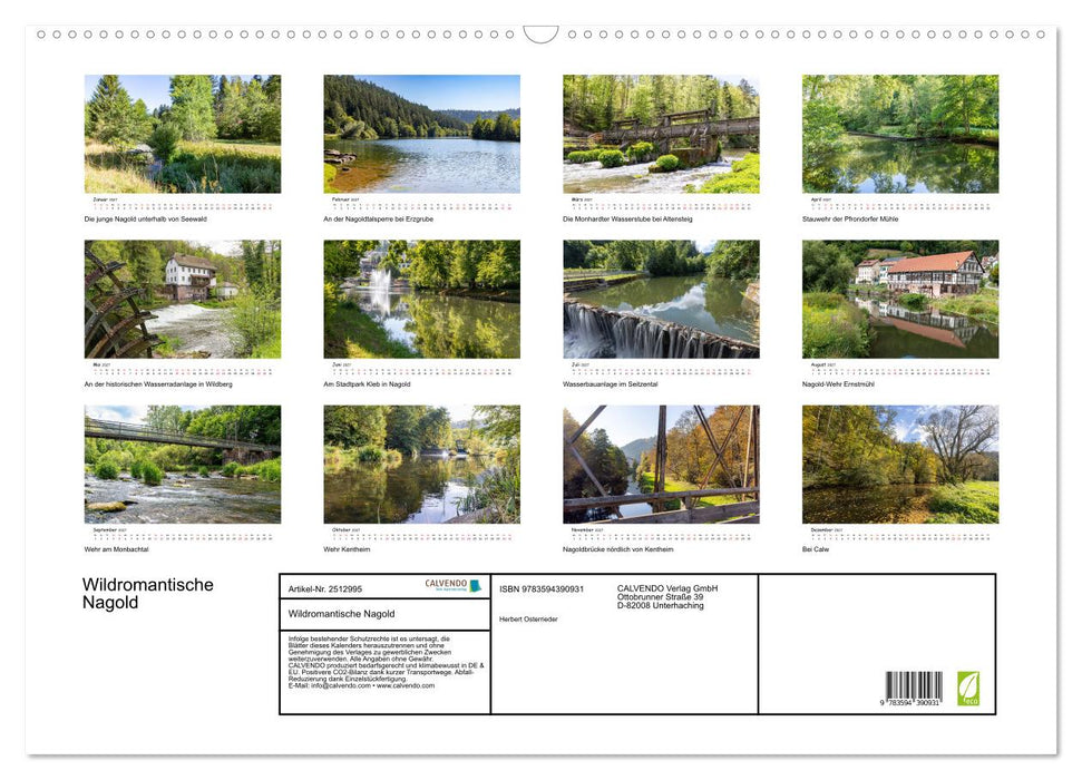 Wildromantische Nagold (CALVENDO Wandkalender 2027)