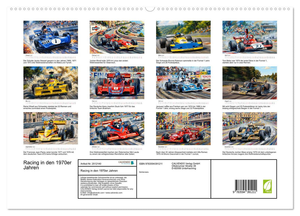 Racing in den 1970er Jahren (CALVENDO Premium Wandkalender 2027)