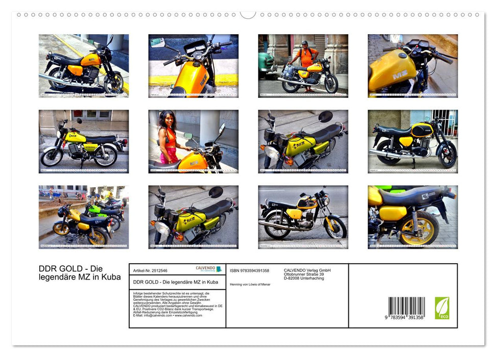 DDR GOLD - Die legendäre MZ in Kuba (CALVENDO Premium Wandkalender 2027)