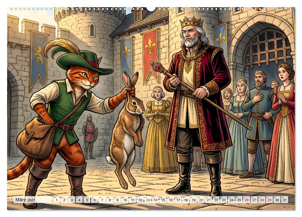 Der gestiefelte Kater – Ein Märchen von Mut und List (CALVENDO Premium Wandkalender 2027)