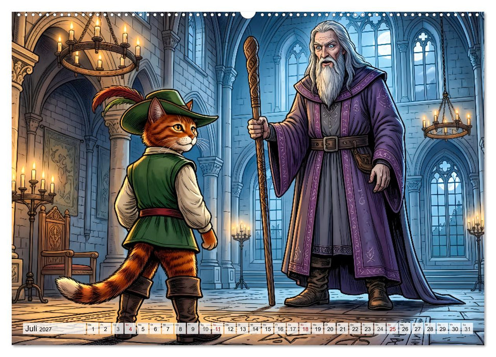 Der gestiefelte Kater – Ein Märchen von Mut und List (CALVENDO Premium Wandkalender 2027)