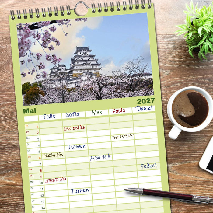 Japans wundervolle Kirschblüte (CALVENDO Familienplaner 2027)
