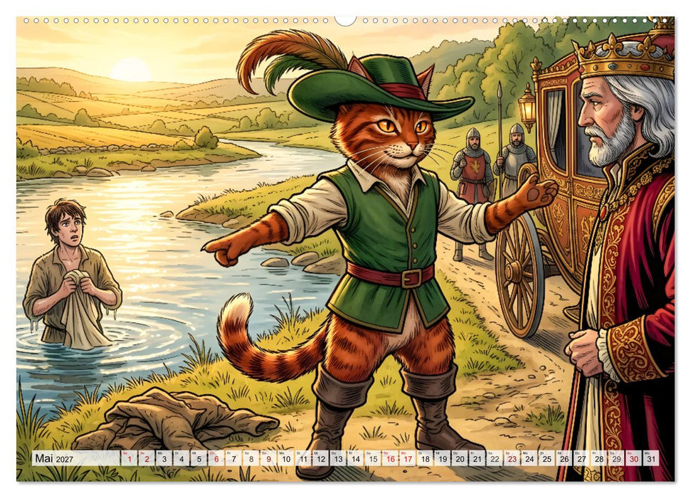 Der gestiefelte Kater – Ein Märchen von Mut und List (CALVENDO Wandkalender 2027)