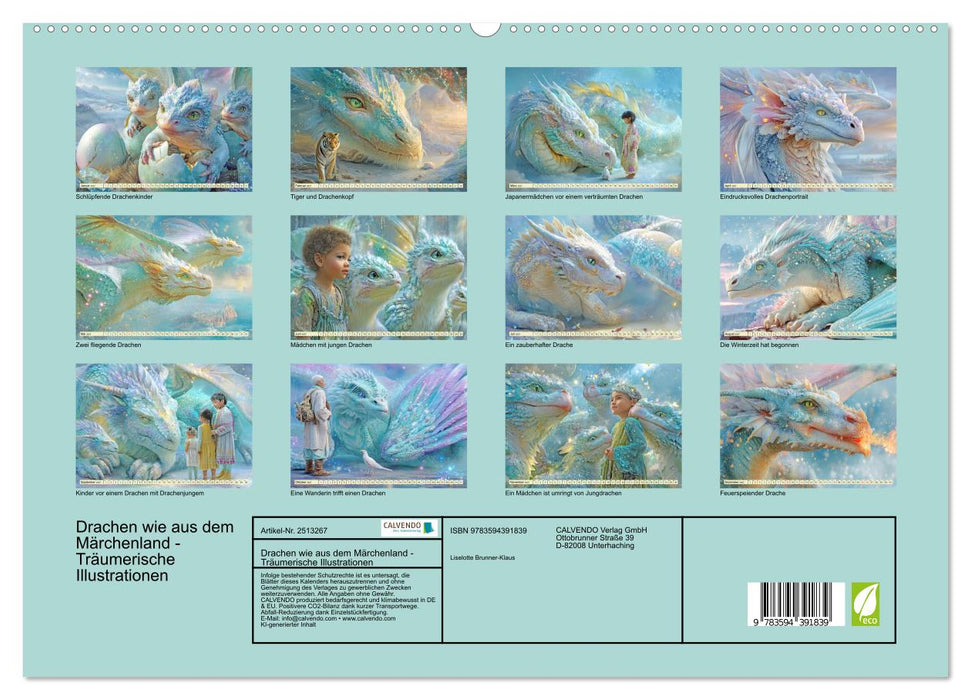Drachen wie aus dem Märchenland - Träumerische Illustrationen (CALVENDO Premium Wandkalender 2027)
