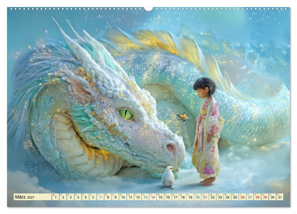 Drachen wie aus dem Märchenland - Träumerische Illustrationen (CALVENDO Premium Wandkalender 2027)