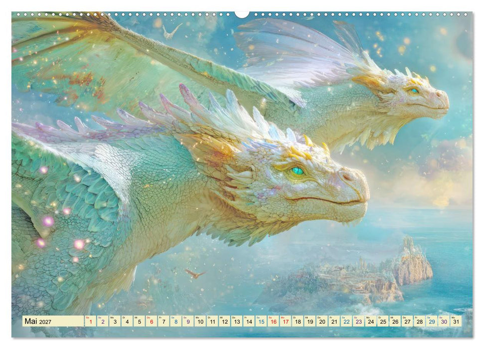 Drachen wie aus dem Märchenland - Träumerische Illustrationen (CALVENDO Premium Wandkalender 2027)