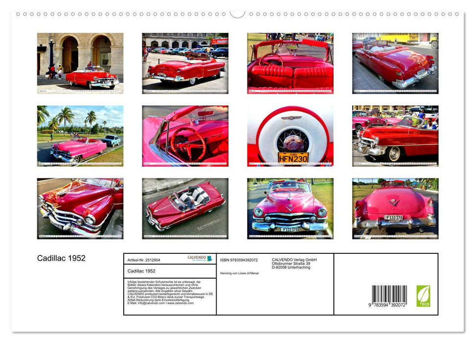 Cadillac 1952 (CALVENDO Premium Wandkalender 2027)