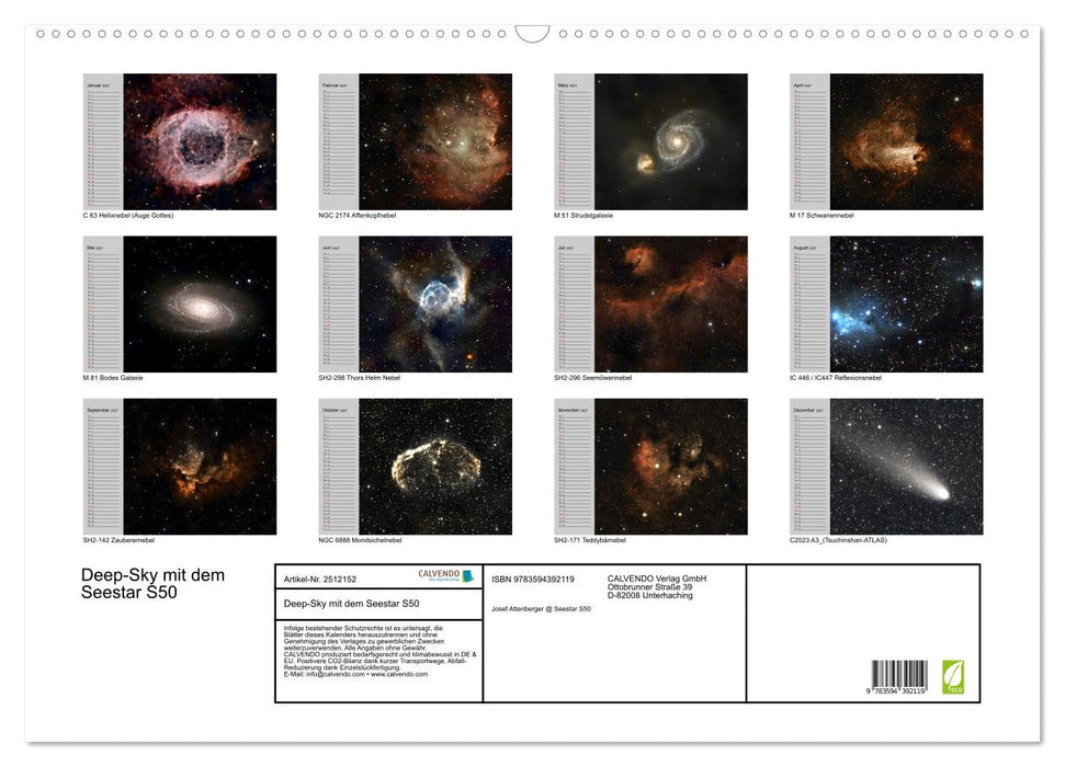 Deep-Sky mit dem Seestar S50 (CALVENDO Wandkalender 2027)