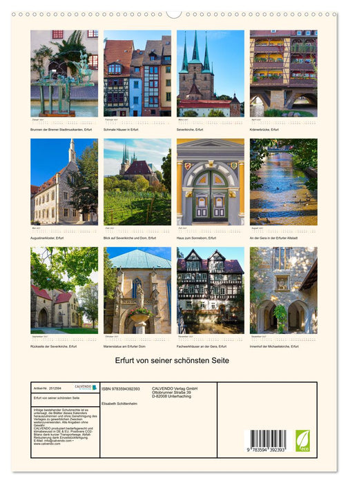 Erfurt von seiner schönsten Seite (CALVENDO Premium Wandkalender 2027)