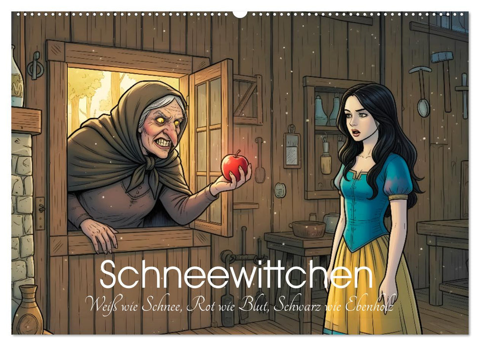 Schneewittchen - Weiß wie Schnee, Rot wie Blut, Schwarz wie Ebenholz (CALVENDO Wandkalender 2027)