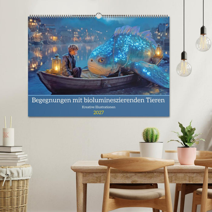 Begegnungen mit biolumineszierenden Tieren - Kreative Illustrationen (CALVENDO Wandkalender 2027)