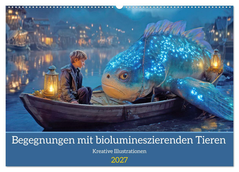 Begegnungen mit biolumineszierenden Tieren - Kreative Illustrationen (CALVENDO Wandkalender 2027)