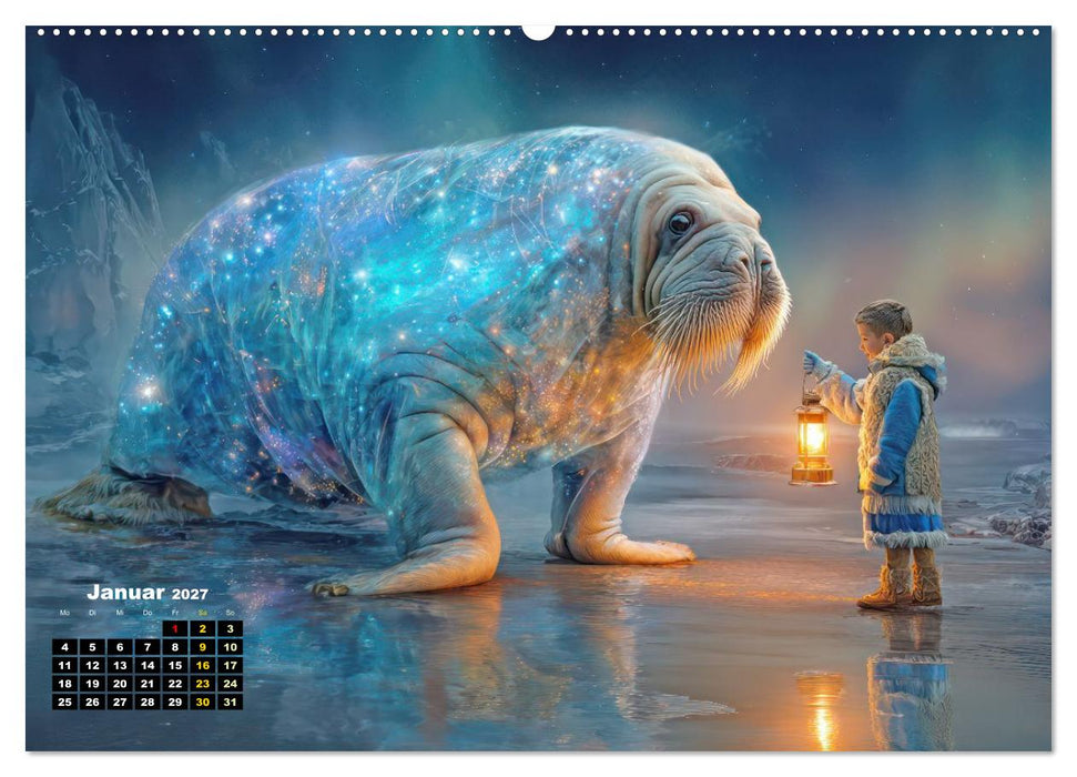Begegnungen mit biolumineszierenden Tieren - Kreative Illustrationen (CALVENDO Wandkalender 2027)