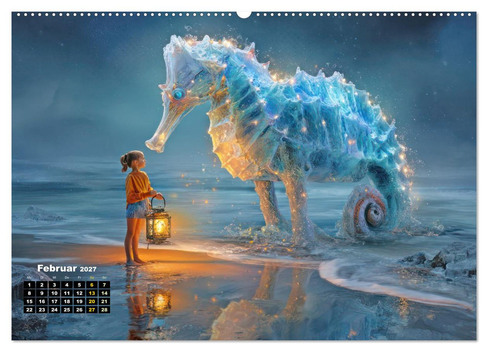 Begegnungen mit biolumineszierenden Tieren - Kreative Illustrationen (CALVENDO Wandkalender 2027)
