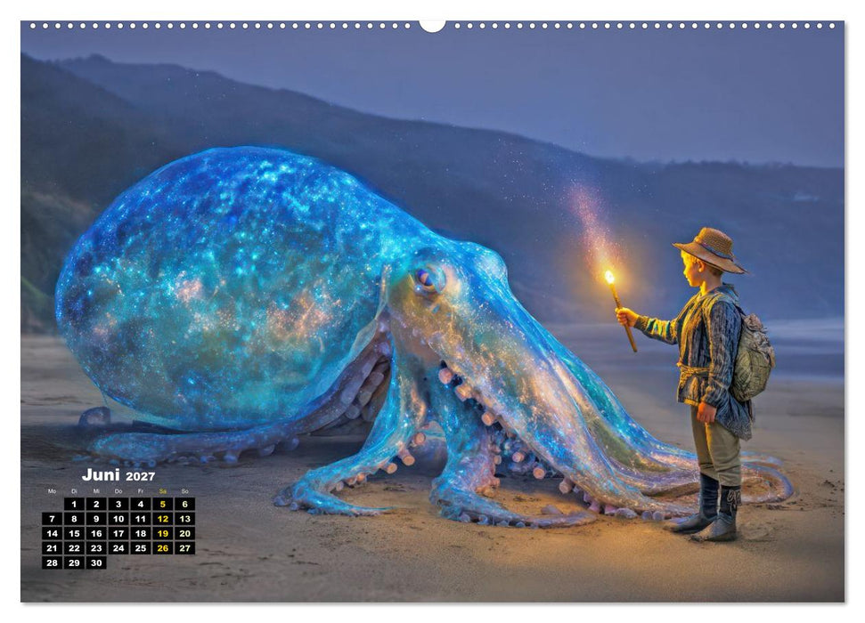 Begegnungen mit biolumineszierenden Tieren - Kreative Illustrationen (CALVENDO Wandkalender 2027)
