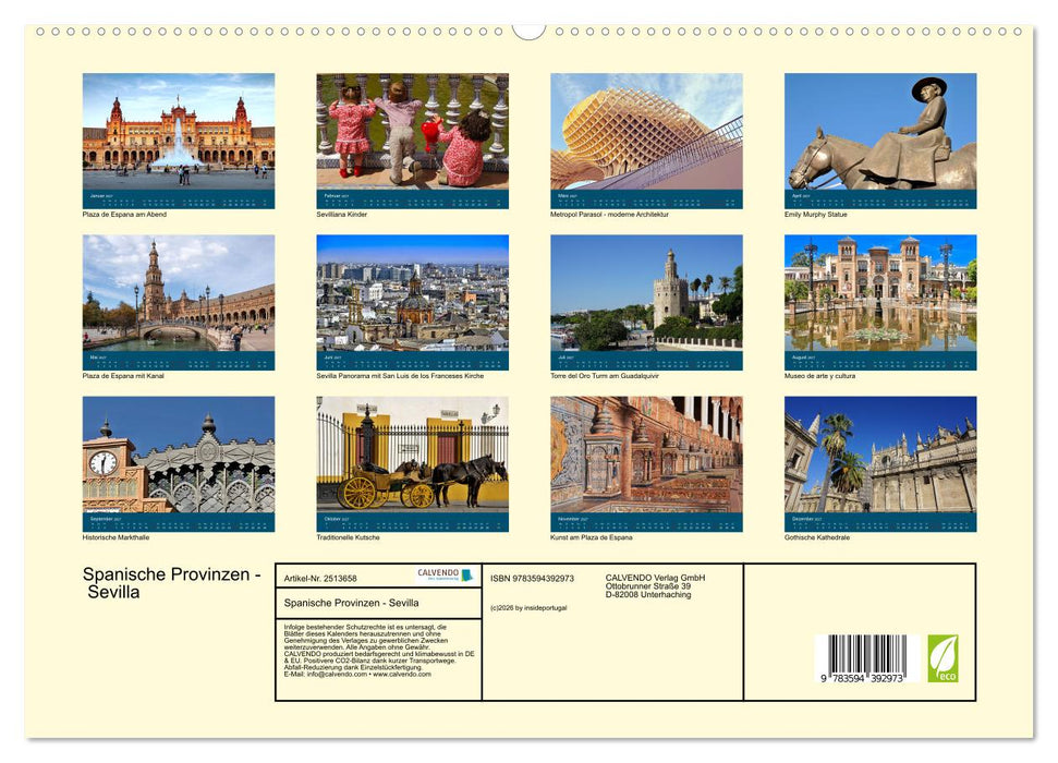 Spanische Provinzen - Sevilla (CALVENDO Premium Wandkalender 2027)