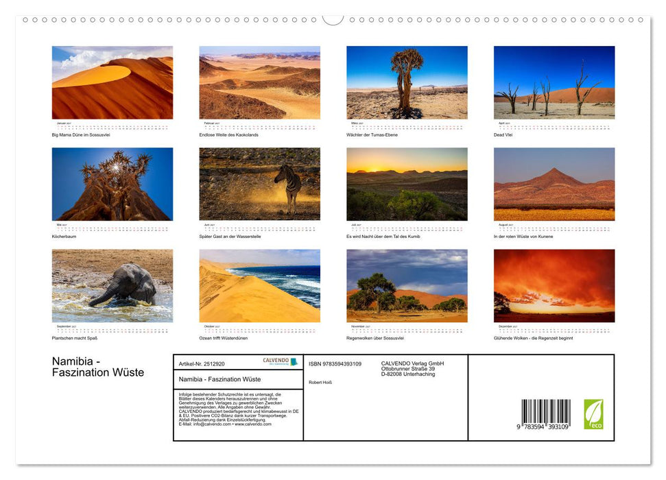Namibia - Faszination Wüste (CALVENDO Premium Wandkalender 2027)