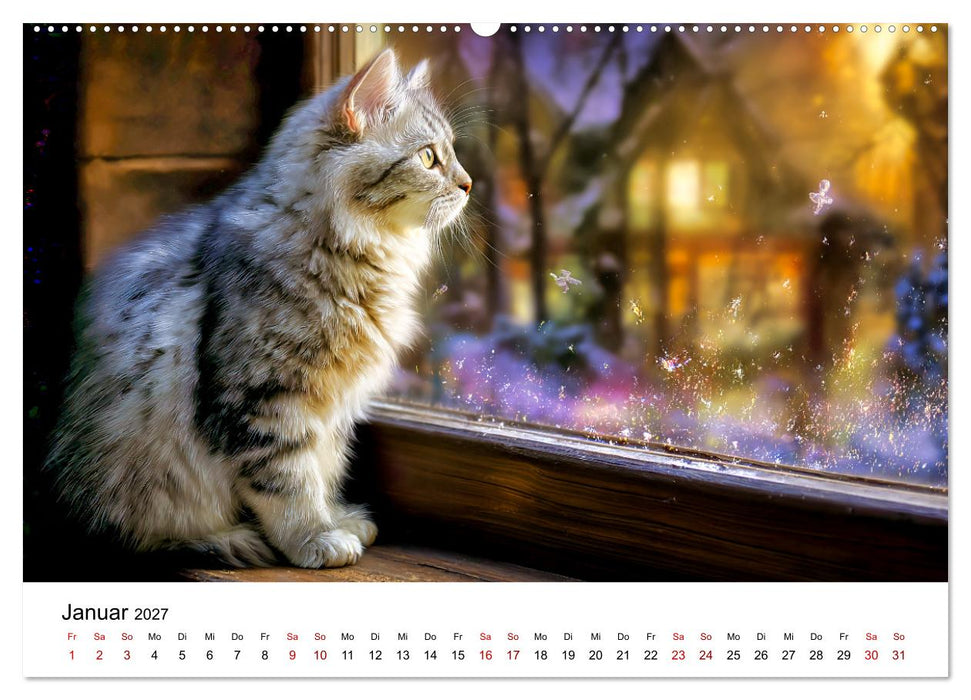 Schnurren & Streifen - Zwölf Monate mit Tigerkatzen (CALVENDO Premium Wandkalender 2027)