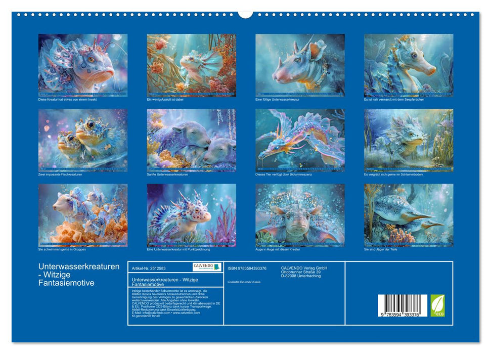 Unterwasserkreaturen - Witzige Fantasiemotive (CALVENDO Premium Wandkalender 2027)