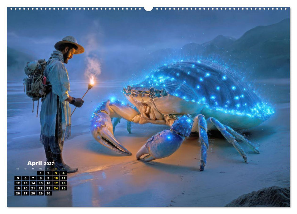 Begegnungen mit biolumineszierenden Tieren - Kreative Illustrationen (CALVENDO Premium Wandkalender 2027)
