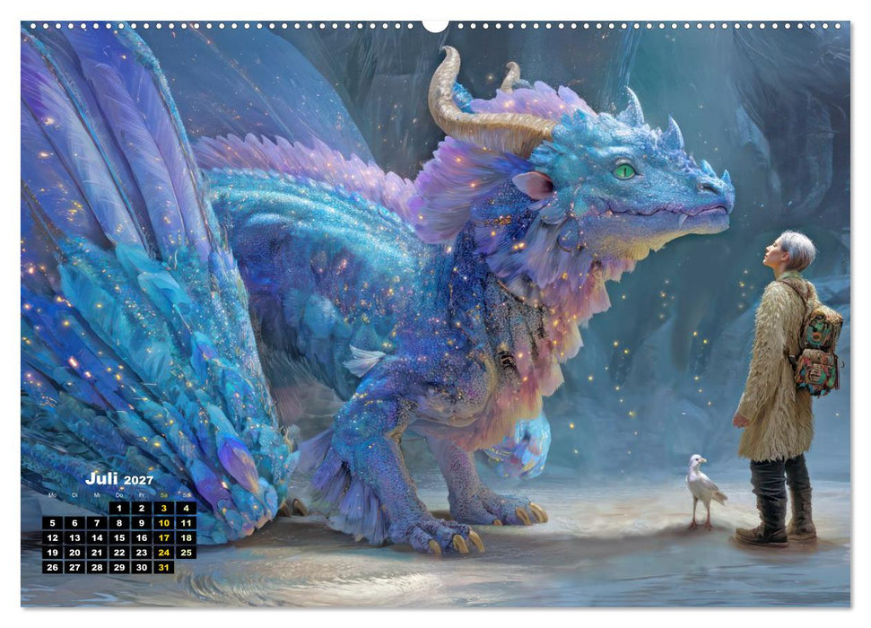 Begegnungen mit biolumineszierenden Tieren - Kreative Illustrationen (CALVENDO Premium Wandkalender 2027)