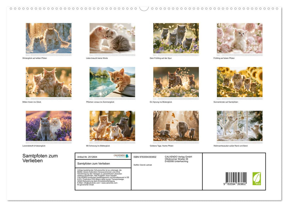 Samtpfoten zum Verlieben (CALVENDO Premium Wandkalender 2027)