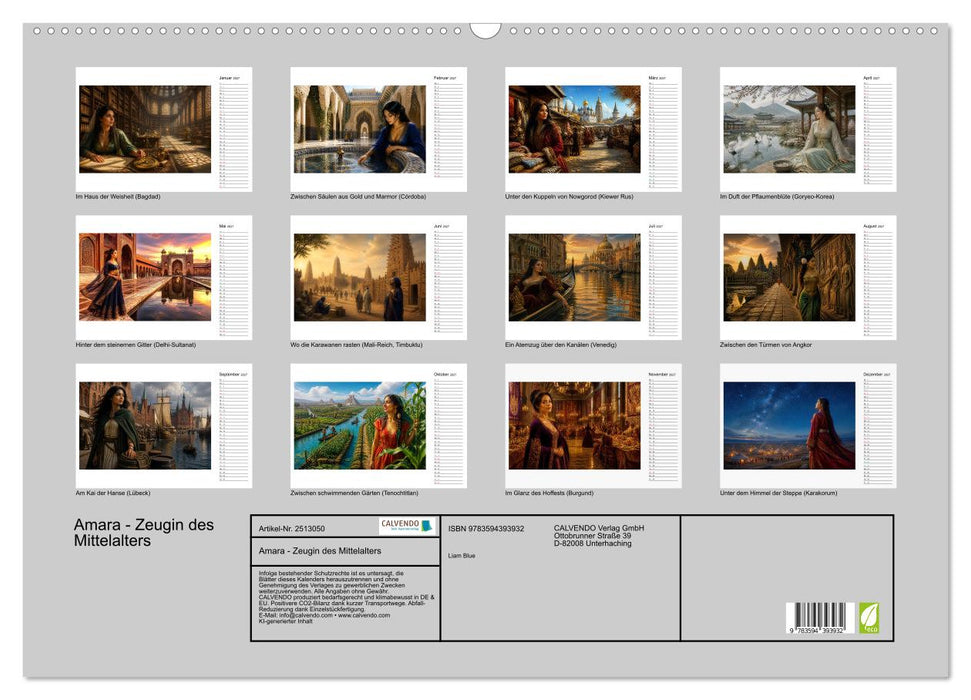 Amara - Zeugin des Mittelalters (CALVENDO Wandkalender 2027)