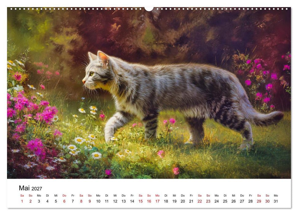 Schnurren & Streifen - Zwölf Monate mit Tigerkatzen (CALVENDO Wandkalender 2027)