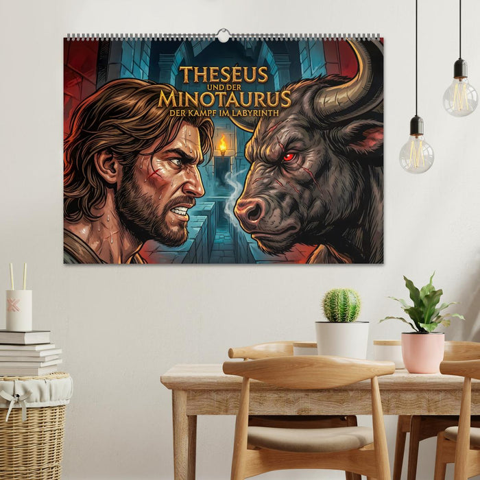 Theseus und der Minotaurus - Der Kampf im Labyrinth (CALVENDO Wandkalender 2027)