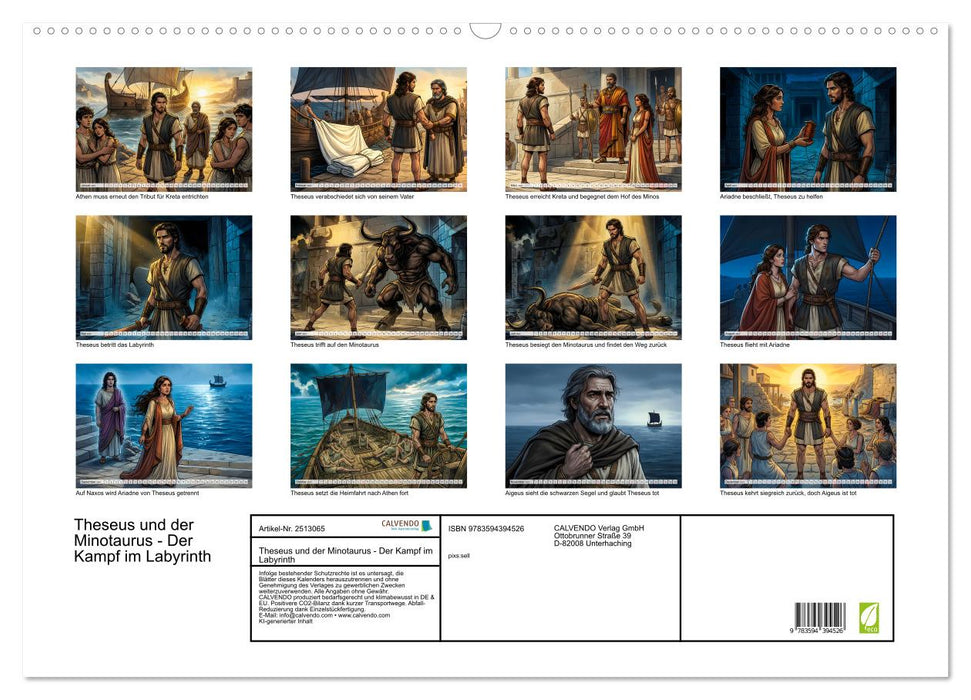 Theseus und der Minotaurus - Der Kampf im Labyrinth (CALVENDO Wandkalender 2027)