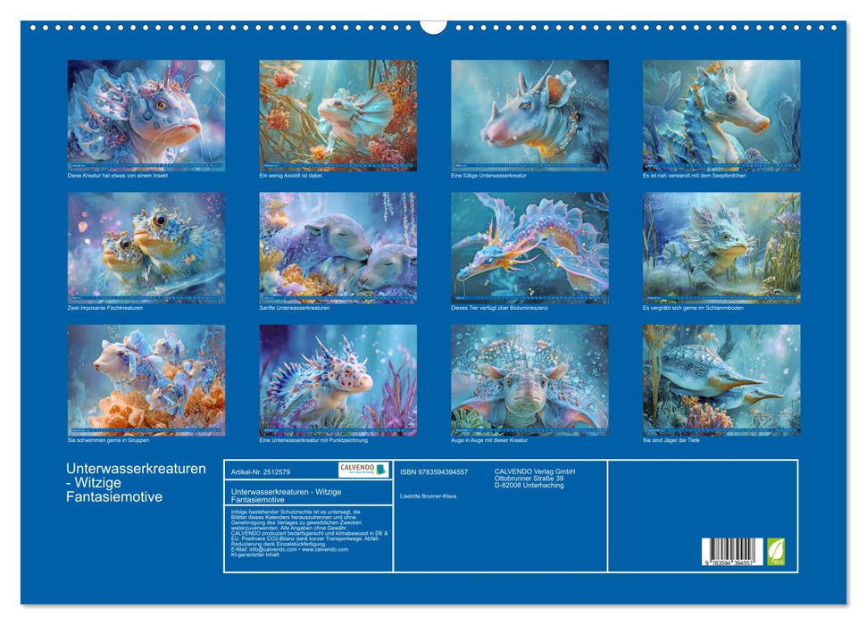 Unterwasserkreaturen - Witzige Fantasiemotive (CALVENDO Wandkalender 2027)