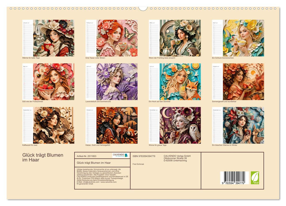 Glück trägt Blumen im Haar (CALVENDO Premium Wandkalender 2027)