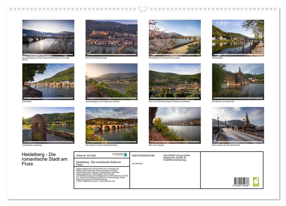 Heidelberg - Die romantische Stadt am Fluss (CALVENDO Wandkalender 2027)