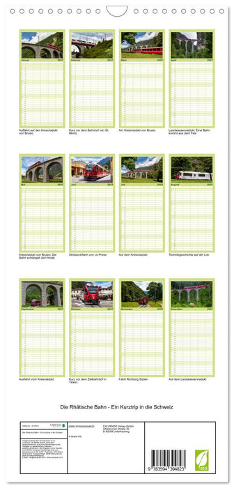 Die Rhätische Bahn - Ein Kurztrip in die Schweiz (CALVENDO Familienplaner 2027)
