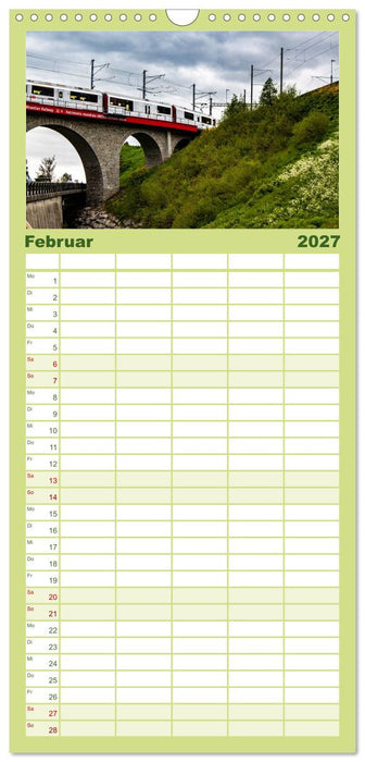 Die Rhätische Bahn - Ein Kurztrip in die Schweiz (CALVENDO Familienplaner 2027)