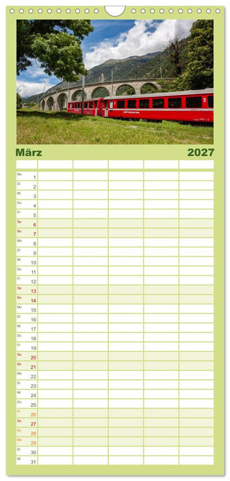 Die Rhätische Bahn - Ein Kurztrip in die Schweiz (CALVENDO Familienplaner 2027)
