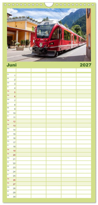 Die Rhätische Bahn - Ein Kurztrip in die Schweiz (CALVENDO Familienplaner 2027)
