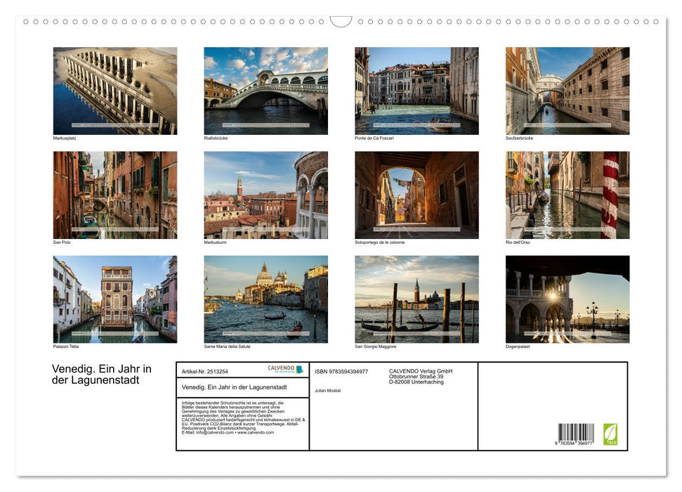 Venedig. Ein Jahr in der Lagunenstadt (CALVENDO Wandkalender 2027)