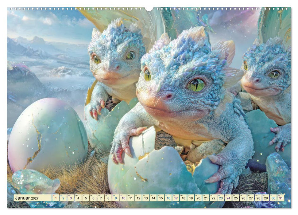 Drachen wie aus dem Märchenland - Träumerische Illustrationen (CALVENDO Wandkalender 2027)