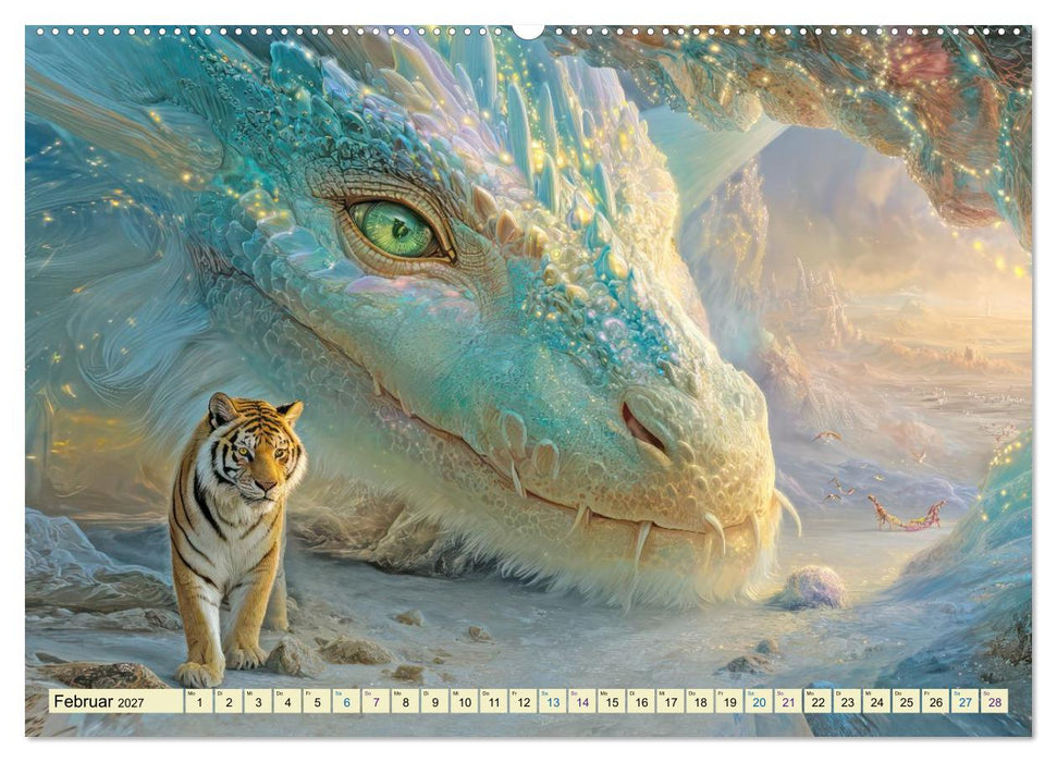 Drachen wie aus dem Märchenland - Träumerische Illustrationen (CALVENDO Wandkalender 2027)