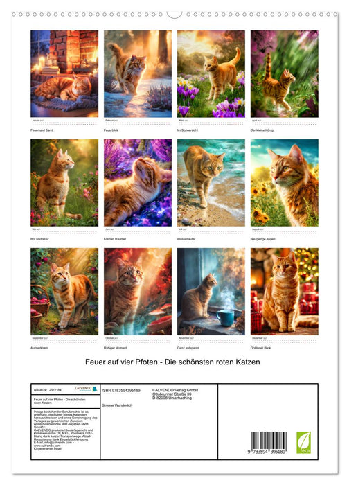 Feuer auf vier Pfoten - Die schönsten roten Katzen (CALVENDO Premium Wandkalender 2027)